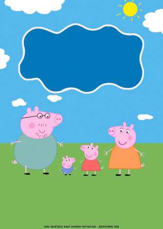 Printable Peppa Pig Baby Shower Invitation Templates
