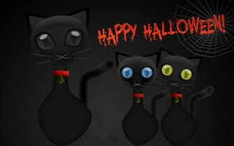 Wallpaper Halloween Cat Animals