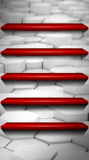 Red Shelves iPhone Wallpaper Top