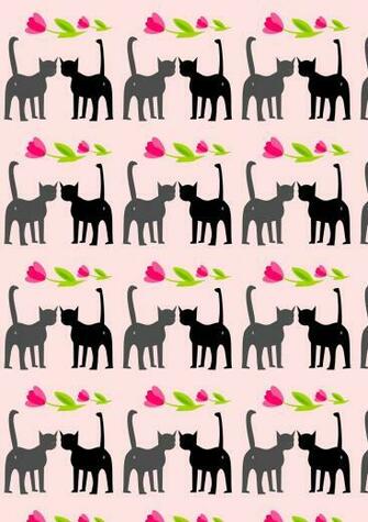 Digital Cat Valentine Scrapbooking Paper Ausdruckbares