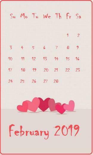 Beautiful Background February iPhone Calendar In