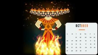 October Calendar Wallpaper