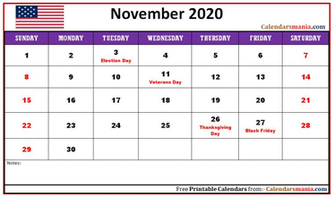 Monthly The United States Usa Holidays Calendar
