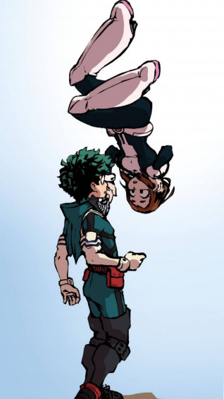 Ochaco And Izuku My Hero Academia iPhone Wallpaper