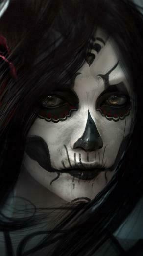 Girl Skull Makeup Wallpaper iPhone