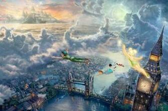 Peter Pan Disney Fairies By Thomas Kinkade Desktop Wallpaper X