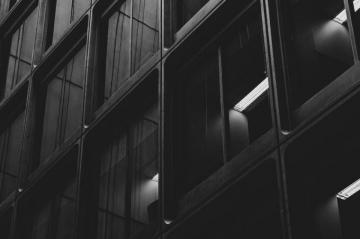 Grayscale Photo Of Building Pattern Image