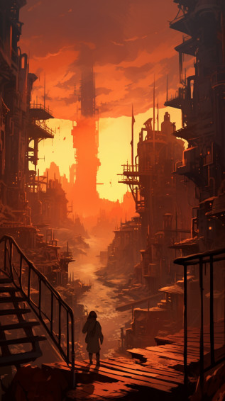 Dystopian Dreamscapes Wallpaper Surreal Anime Art