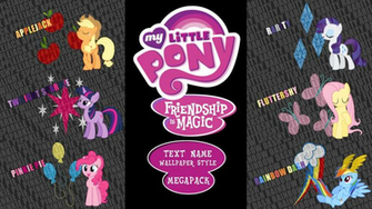 My Little Pony Fim Text Name Wallpaper Megapack By
