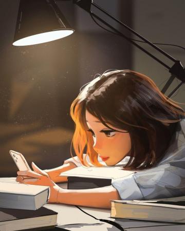 Studying An Art Print By Sam Yang Digital Girl