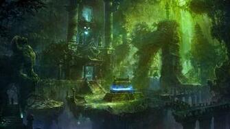 Wallpaper Tomb Castle Ladder Debris Overgrown