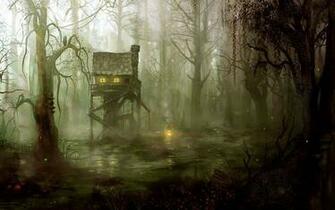 High Resolution Spooky Treehouse Desktop Laptop Wallaper Listed In