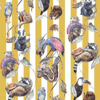 Hackney Empire Wallpaper Ochre Stripe