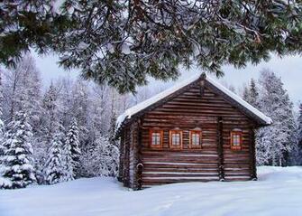 Old Log Cabin Wallpaper
