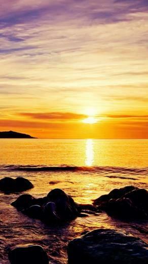 HD Sunrise Beach Sea Samsung Galaxy Wallpaper Mobile Background
