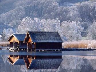 Winter Boathouse Wallpaper HD S