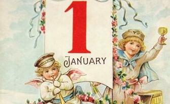 Lovely Victorian Era Happy New Year Vintage Postcard To Print