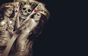 Top Cards King And Queen Skull Wallpaper