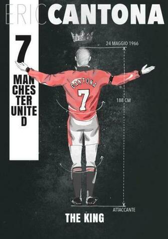 Cantona Illustration Soccer Football Supersantos Il Regalo