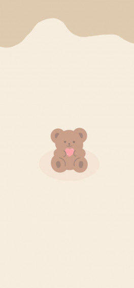 Teddy Bear Wallpaper Cream Brown Aesthetic In
