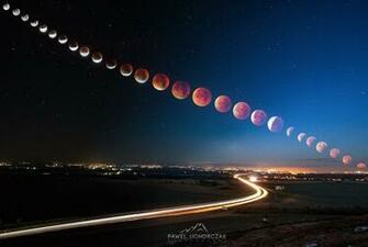 Blood Moon Long Exposure Super Wallpaper