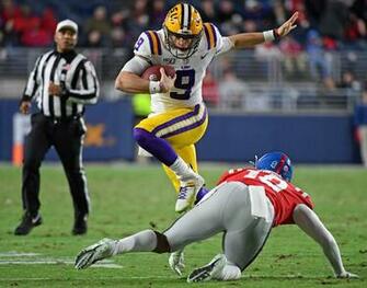 Burrow Throws Tds No Lsu Beats Mississippi Wmbb