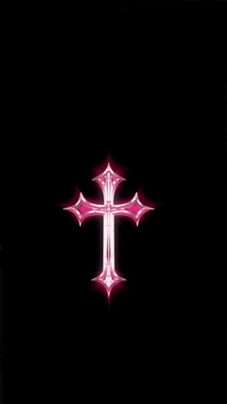 123o On Quick Saves Pink And Black Wallpaper Cross