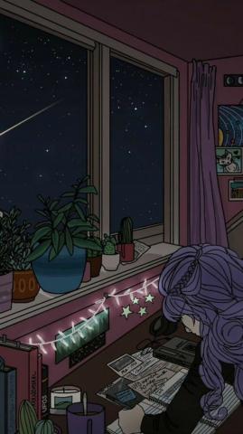 Purple Lofi Wallpaper