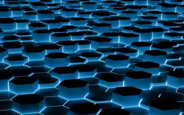 HD Blue Cgi Hexagon Wallpaper Background Image