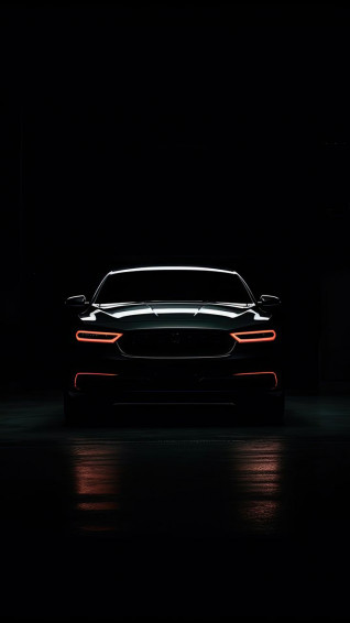 Wallpaper Car Front Headlights Neon Dark In