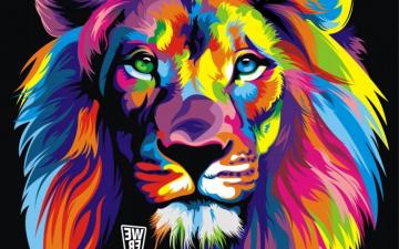 Lion Colorful Abstract Wallpaper HD Desktop And Mobile