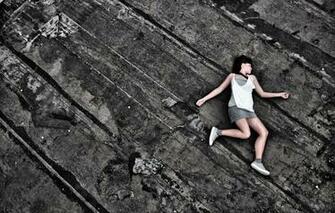 Wallpaper Girl Brunette Roof Roofing Material Drop Image For