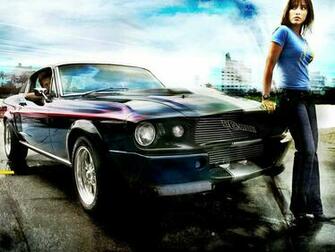 Classic Car With Girl Desktop Wallpaper For Background