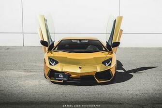 Lamborghini Aventador In Gold Chrome Wrap Front Photo