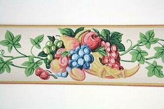 Full Vintage Wallpaper Border Trimz Fruit Cornucopia With Ivy Kit