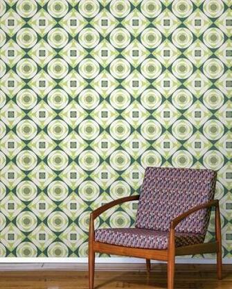 Vintage Geometric Green Wallpaper Tiles Pap Is De Parede Pinturas