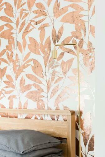 Rye Wallpaper Pewter Copper Bold