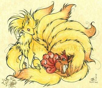 Ninetales And Vulpix By Shivita