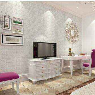 New White 3d Modern Design Brick Wallpaper Roll Vinyl Wall