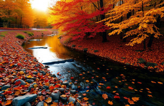 Autumn Stream Wallpaper