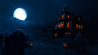 Desktop 4k Halloween Haunted House Wallpaper