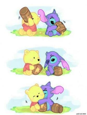 Sixfearsonelove Baby Pooh And Stitch