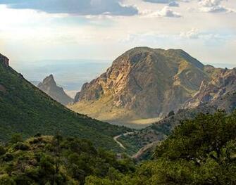Overlooking Chisos Basin And The Window From Lost Mine Trail In
