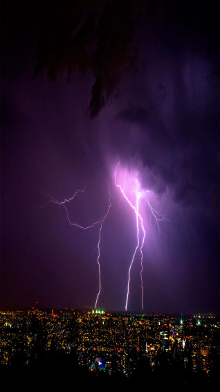 Purple Lightning Wallpaper