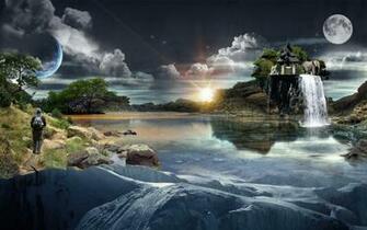 Fantasy World Wallpaper Stock Photos