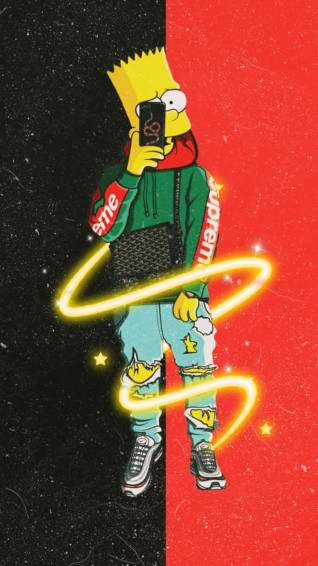 Homer Simpson Stays Fresh In The Dope Simpsons World Wallpaper