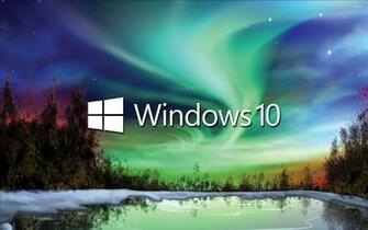 Windows White Text Logo On The Northern Lights Wallpaper Computer