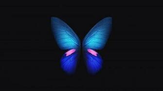 Samsung Galaxy Fold Blue Butterfly 4k Wallpaper HD