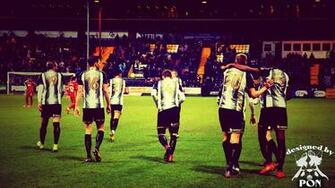 Notts Celebrating Equaliser Against Swansea Players Pride Of
