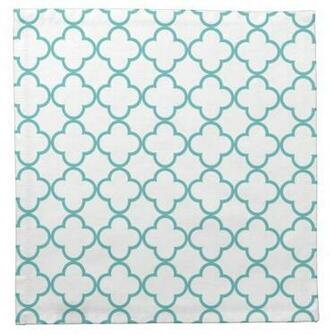 Turquoise Quatrefoil Pattern